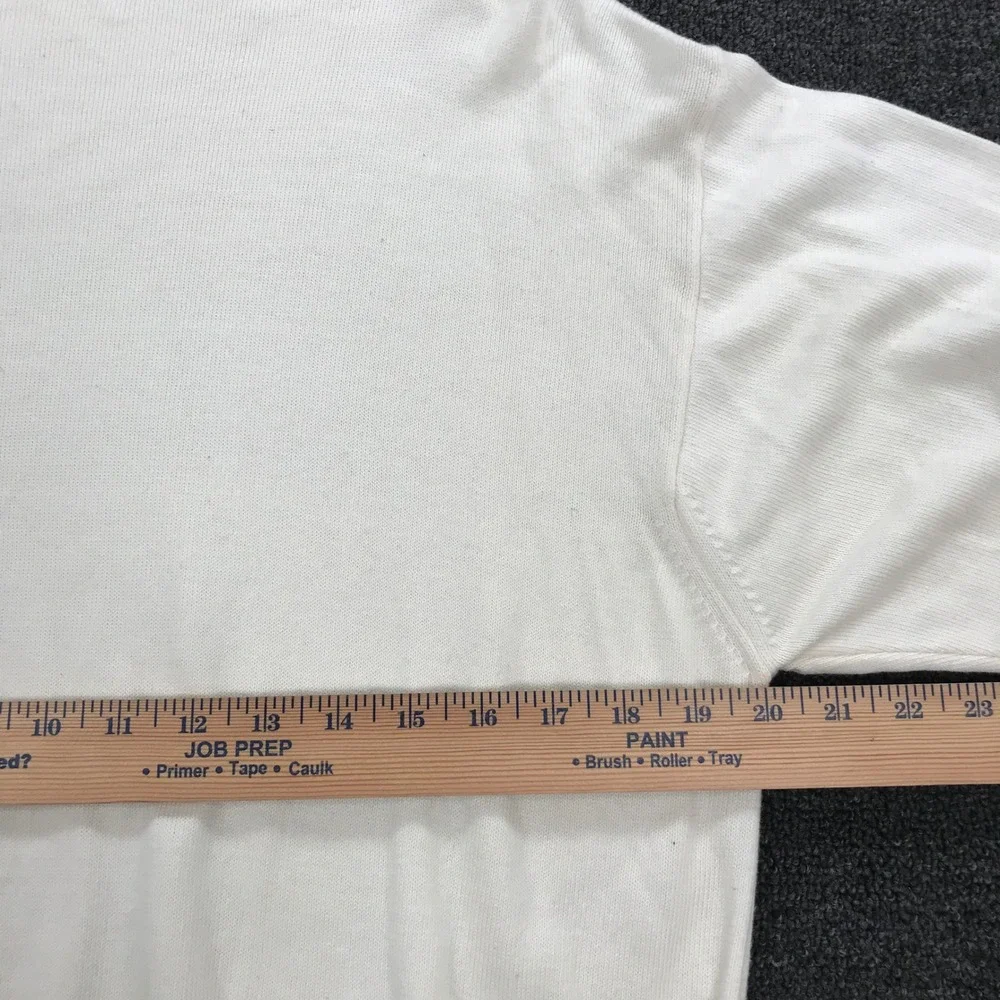 Maglificio Florence White Mock Neck Sweater Made in Italy Cotton Rayon Mens M